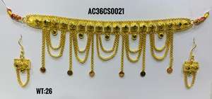 ชุดเครื่องประดับแฟชั่นดีไซน์คลาสสิกคุณภาพสูงพร้อมต่างหูชุบทองสำหรับผู้หญิงดีไซน์ออนไลน์เท่านั้น - Product Image 1