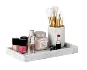 Plateau de service en marbre de luxe fait main le plus vendu avec poignée en laiton accessoires de salle de bain allant au lave-vaisselle - Product Image 3