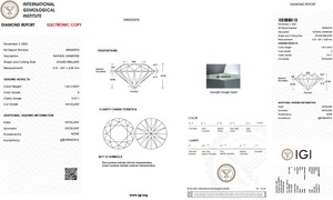 IGI Certifié 1.20 Carat Blanc H Couleur Grade VVS1 Clarté Brillant Coupe Naturel Lâche Solitaire Diamant Usine Prix de Gros - Product Image 2
