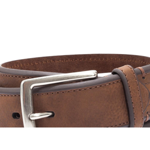 Cintura Casual da Uomo con Bordo Smussato, Taglia 44, Marrone, Metallo, Prodotto Club Room - Product Image 2