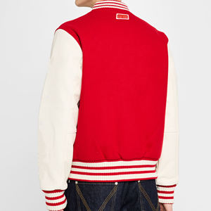 Chaqueta de béisbol de estilo callejero de invierno para hombre, tela de lona de algodón 100% con capucha bordada de chenilla frontal, chaqueta Bomber - Product Image 3