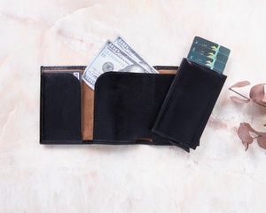 Porte-cartes pop-up magique en cuir bloquant le mini portefeuille porte-cartes personnalisé hommes femmes cadeau de noël LCR-0069 - Product Image 6