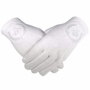 Most Selling Masonic Regalia Embroidery <b>Dress</b> <b>Gloves</b> Cotton Material Daily Use for Freemasons - Product Image 1