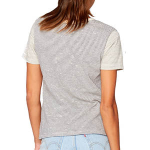 Camisetas informales de manga corta con cuello de pico para mujer, ropa de vestir con estampado personalizado a la moda - Product Image 2