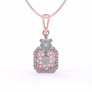 Attrayant Floral Matrix Diamant Pendentif Ensemble Avec Boucles D'oreilles Pour Elle Lab Grown Diamant Pendentif Ensemble Avec De Belles Boucles D'oreilles - Product Image 1