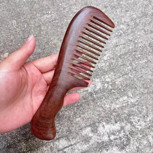 Best Quality Handcrafted Natural <b>Wood</b> <b>Comb</b> with Double Sided Teeth for Fine Thick and Curly Hair Available for BulkQuantity - Product Image 5