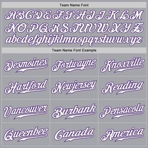 เสื้อเบสบอลแฟชั่นสีขาว-ม่วงแท้แบบกำหนดเอง - Product Image 4