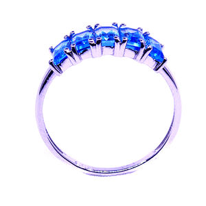 Boda desgaste 14K oro blanco azul Topacio piedras preciosas encanto clásico elegante moda estilo Vintage anillo - Product Image 3