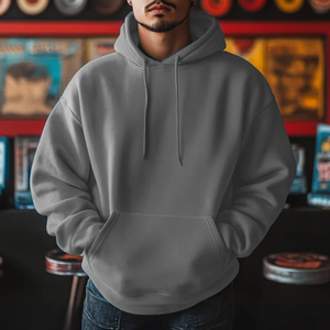 Vente en gros de polaire lourde 480-500 GSM Sweat à capuche surdimensionné en 65% coton brossé de haute qualité, 35% polyester du Bangladesh pour hommes - Product Image 2