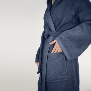 100% respirant doux coton peignoir manches longues luxe unisexe vêtements de détente décontracté hôtel-friendly robe de chambre Service OEM - Product Image 3