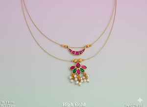 Ensembles de bijoux de mode brillants de haute qualité pour femmes ensembles de pendentifs antiques en or élevé 14cm et 7gm ensembles de bijoux élégants - Product Image 5