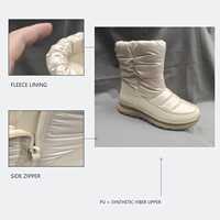 Bottes de neige pour femmes, imperméables, légères, antidérapantes, doublées de polaire, mi-mollet, dessus en textile PU, EU 36 à 41, vente en gros