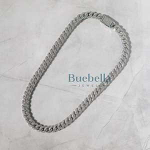 Nueva llegada Iced Out 8,5mm Moissanite Miami Cuban Link Chain White Gold VVS Diamond Tester Collar para hombres - Product Image 6