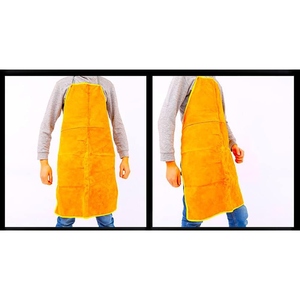 Alta calidad, venta al por mayor, logotipo personalizado, fabricación de fábrica, Oem Odm, tela suave, cuero de vaca, delantal de soldadura, resistente, cálido y duradero - Product Image 5