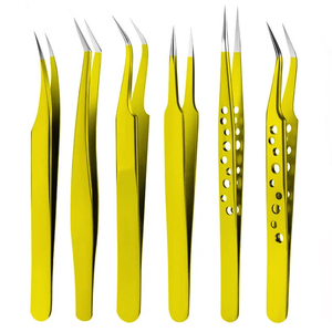 Kaamir Instruments Premium Stainless Steel Anti-Magnetic Eyelash Tweezers 10mm Length Smooth Tip Durable Professional Eyelash - Product Image 1