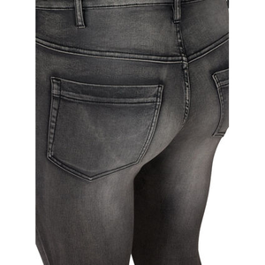 Jeans denim gris respirant grande taille pour femmes Pantalon droit à fermeture éclair Super Stretch Boyfriend Waist for Autumn - Product Image 4