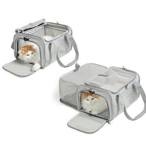 Sac de transport extensible pour animaux de compagnie avec maille respirante, sac de transport portable pour chat et chien, pliable, approuvé par les compagnies aériennes - Product Image 4