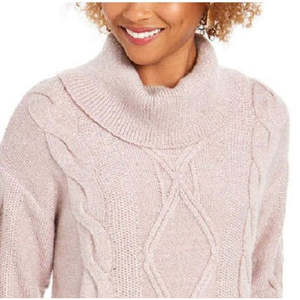 Maglione Casual da Donna Charter Club, Collo ad Anello, Lavorazione a Trecce con Glitter, Traspirante, Stile Autunnale, Taglia Media - Product Image 2