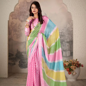 Indian Designer Soft Georgette Silk Saree with Beautiful work Design Pakistani Style Wedding and Party Wear Sari - Product Image 1