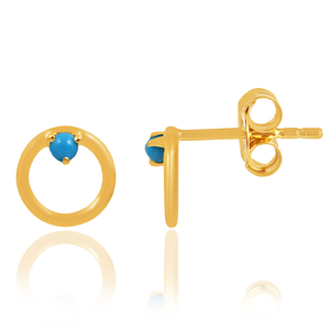 Boucles d'oreilles simples en argent sterling 925 plaqué or goujons de pierres précieuses en grenat naturel pour cadeau de fête d'anniversaire de mariage de fiançailles - Product Image 4