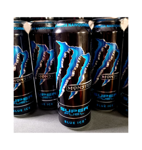 Monsters Super Fuel Blue Ice 500ml par portion, 500ml, 15 calories, 0g de matières grasses, pour une rafraîchissement rapide et léger pendant les activités, vente en gros - Product Image 1