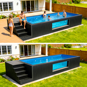 Piscine hors sol préfabriquée avec fenêtre de visualisation en acrylique pour jardin, piscine conteneur, spa - Product Image 2