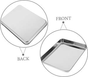 Bandeja Plana de Acero Inoxidable para Instrumentos Médicos, Uso Manual, Cirugía General, Aplicaciones Ortopédicas, Clase III, 1 Año - Product Image 3