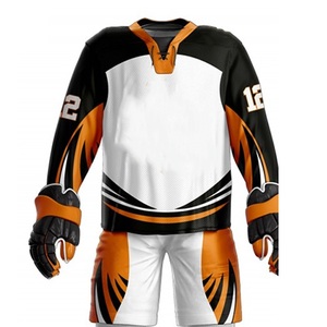 Personalizado Sublimación Digital Uniforme de Hockey Sobre Hielo Impreso Nombre del Equipo Número Cuello con Cordones Manga Larga Fabricante de Uniformes de Hockey - Product Image 4