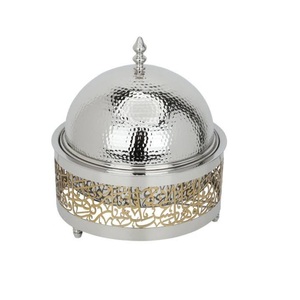 Olla caliente de doble pared con aislamiento de acero inoxidable, calentador de alimentos de diseño único, olla caliente para servir, para uso en fiesta de boda con estampado esmaltado - Product Image 5