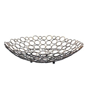 Panier de rangement de fruits ménagers avec table en laiton plaqué or en métal décoratif forme carrée panier de rangement de fruits pour la maison et la cuisine - Product Image 4