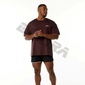 เสื้อยืดโอเวอร์ไซส์ผ้าฝ้ายออร์แกนิคคุณภาพสูง แฟชั่นเรียบง่าย พร้อมโลโก้สั่งทำ เป็นมิตรต่อสิ่งแวดล้อม แห้งเร็ว ระบายอากาศได้ดี เหมาะสำหรับออกกำลังกายสำหรับผู้ชาย - Product Image 4