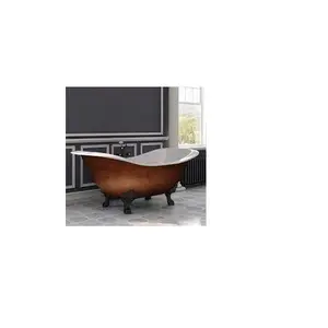 Copper Bathroom Bathtub With Unique Design Legs Copper Finishing Inside & Outside For Home Top Quality