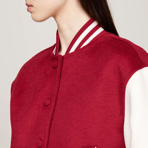 Wholesale Women Crop Varsity <b>Quilted</b> Denim Jacket 100% Cotton Windproof Eco-Friendly Reversible Breathable Custom Letterman - Product Image 3