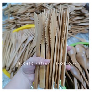 ¡Mejor vendedor 2025! Juego de cubiertos de bambú al por mayor, juego de cubiertos de fibra de bambú con logotipo personalizado de Eco2go Vietnam - Product Image 2