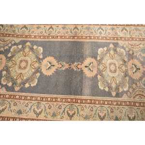 Turkish <b>Wool</b> Rug 3.6x7.1 ft Area Vintage Patchwork Ombr Rug with Latex Backing <b>Brown</b> Gray - Product Image 3