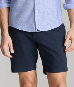 Direct Manufacturer's Summer Casual <b>Navy</b> Blue Spandex/Polyester Smart Solid Street Style <b>Chino</b> Shorts Men Custom Made - Product Image 1