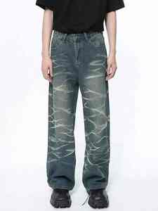 Trendy oversized baggy denim <b>jeans</b> crafted with <b>soft</b> durable denim offering relaxed mobility and appealing street style - Product Image 3