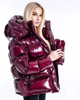 Chaqueta Bomber de Diseño Personalizada de Alta Calidad para Mujer, Chaqueta Acolchada de Invierno con Cierre, Efecto Burbuja Brillante, Tejido de Punto Estampado