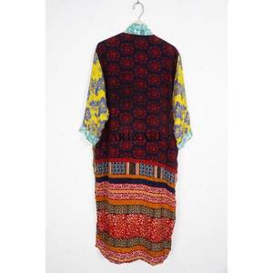 Robe kimono d'été en soie style vintage à manches 3/4 pour femmes, élégante et décontractée, tenue de nuit bohème à prix de gros - Product Image 5