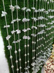 Perles florales argentées pour décoration murale, thème de conte de fées, décoration d'événements, fournitures pour le Nouvel An, décoration d'arbre de Noël, cordes Nikah Pardah - Product Image 4