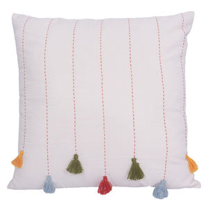 Bloque de mano real impreso 100% algodón gasa delantera y trasera cojín impreso y funda de almohada para uso doméstico-KANTHA - Product Image 3