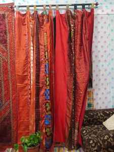 Panneaux Sari en tissu filtrant la lumière de style vintage moderne Toile de fond transparente pour le traitement des fenêtres pour la chambre à coucher, le salon et la salle à manger - Product Image 4