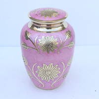 Urne funéraire et cercueil uniques en métal blanc de style américain avec motif floral, souvenir écologique pour les cendres d'adultes et d'animaux de compagnie