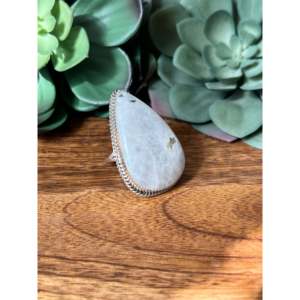 Reda Galvan Men's Couple <b>Ring</b> <b>Moon</b> Stone Sterling Silver Geometric Pattern Vermeil Platinum Setting Size 9.75 Everyday Wear - Product Image 3