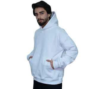 Zero Tariff RTS Sweat à capuche vierge en polaire blanche essentielle pour homme en coton mélangé de qualité supérieure - Product Image 3