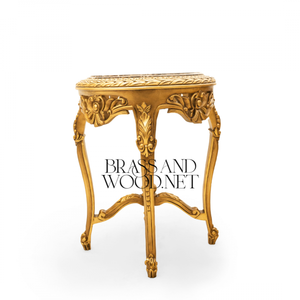 Juego de Mesa de Centro de Madera Dorada de Estilo Rococó de Lujo - Product Image 6