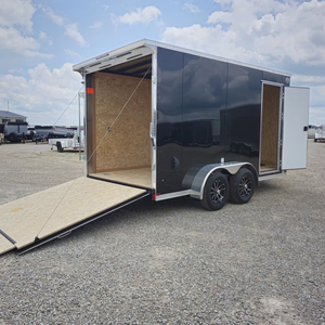 Enclosed <b>Cargo</b> <b>Trailer</b> 7x14 Steel Box <b>Trailer</b> 7000lb <b>Trailer</b> with Ramp Door Supplier Price Tandem Axle Box <b>Trailer</b> 84in Interior - Product Image 1