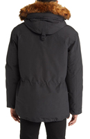 Parka d'hiver pour homme personnalisée de haute qualité, à capuche, avec devant enduit, en polaire, anti-bactérienne, séchage rapide, réversible, grande taille