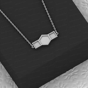Genuine 925 <b>Silver</b> Hexagon Collet Bezel Cup Semi Mount Charm Pendant <b>Necklace</b> Setting Ashes Stone Resin DIY Jewelry Findings - Product Image 4