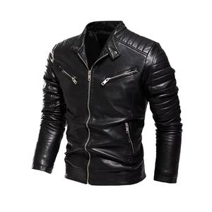 Vente en gros de vêtements d'extérieur décontractés pour hommes, veste formelle de style lourd, tendance classique, bombardier pour tous les jours, vestes en cuir pur pour hommes - Product Image 1